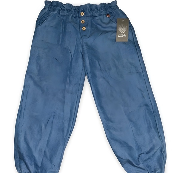 Girls Vince Camuto Denim Joggers Casual Tapered Elastic Waist Size 7 - Picture 2 of 4